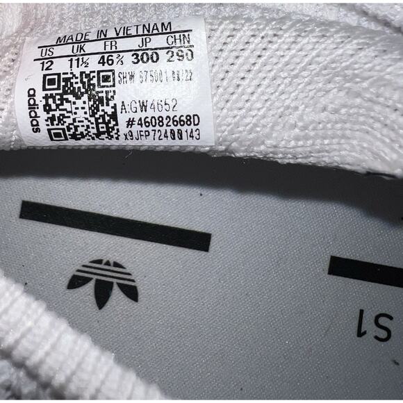 Adidas NMD S1 White Knit Sneakers Men’s Size 12 Triple White Casual Running Shoe